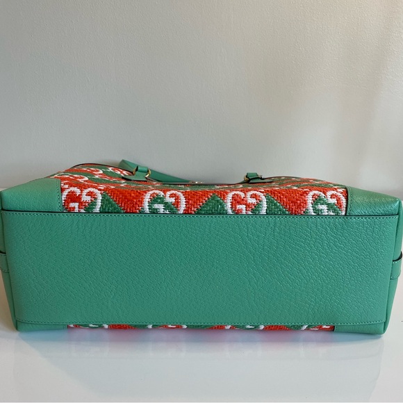 NWT GUCCI Ophidia Miami Straw Medium Straw tote bag GG Raffia - Picture 6 of 12